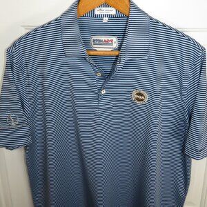 Peter Millar Summer Comfort Golf Performance Polo Striped LG PGA Logos*